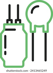 Capacitor icon vector image. Suitable for mobile application web application and print media.