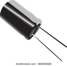 capacitor illustration vector realistic in white background used in electronics industry
