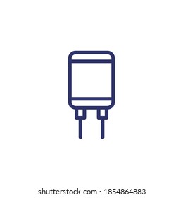 capacitor line icon on white