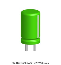 Capacitor. Microchip component. Capacitor on a white background.