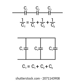 Capacitor In Series And Parallel Circuits With Formulas