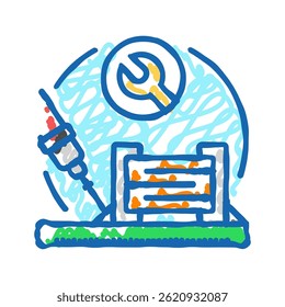 capacitor soldering electronics doodle icon sketch vector. capacitor soldering electronics sign. isolated symbol illustration