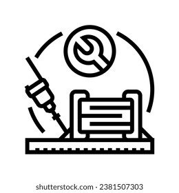 capacitor soldering electronics line icon vector. capacitor soldering electronics sign. isolated contour symbol black illustration