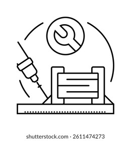 capacitor soldering electronics line icon vector. capacitor soldering electronics sign. isolated contour symbol black illustration