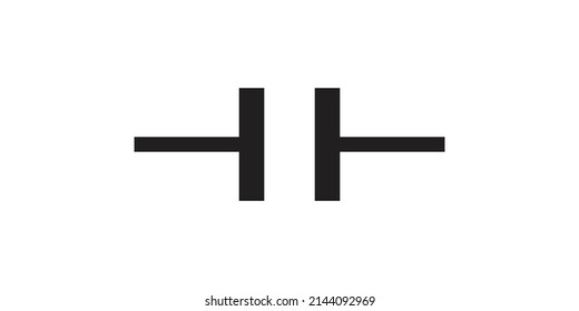 A capacitor symbol for electronic circuit - engineering illustration - vector 
