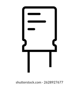 Ilustração do vetor capacitor. Ícone do capacitor no estilo de linha