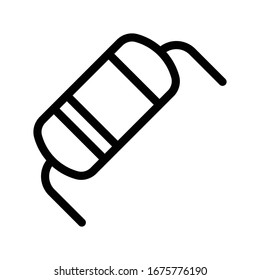capacitor vector thin line icon 