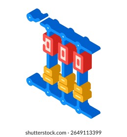 capacitors resistors layout isometric icon vector. capacitors resistors layout sign. isolated symbol illustration