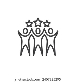 Capacity building line icon. linear style sign for mobile concept and web design. Collaboration skills outline vector icon. Symbol, logo illustration. Vector graphics