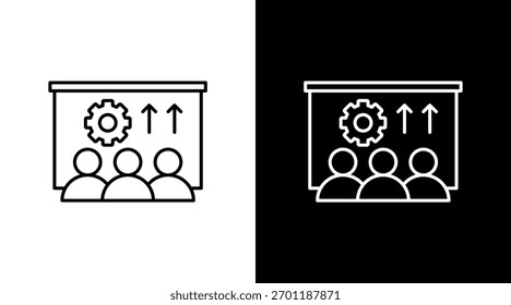 Capacity Building White Icon Set Design