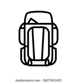 capacity hiking backpack line icon vector. capacity hiking backpack sign. isolated contour symbol black illustration