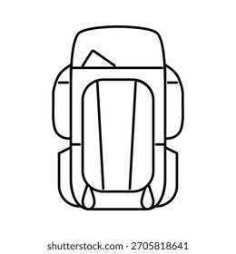 capacity hiking backpack line icon vector. capacity hiking backpack sign. isolated contour symbol black illustration