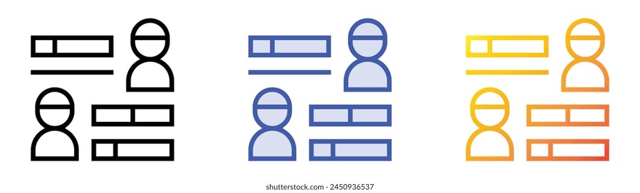 capacity icon. Linear, Blue Fill and Gradient Style Design Isolated On White Background