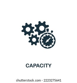 Capacity icon. Monochrome simple Company Structure icon for templates, web design and infographics