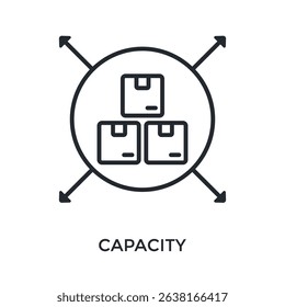 Capacity Icon Outline Style. Vector Illustration For Graphic Design