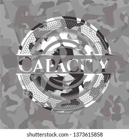 Capacity on grey camo pattern