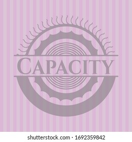 Capacity rosa Emblem. Retro. Vektorillustration Illustration. Detaillierte Angaben.
