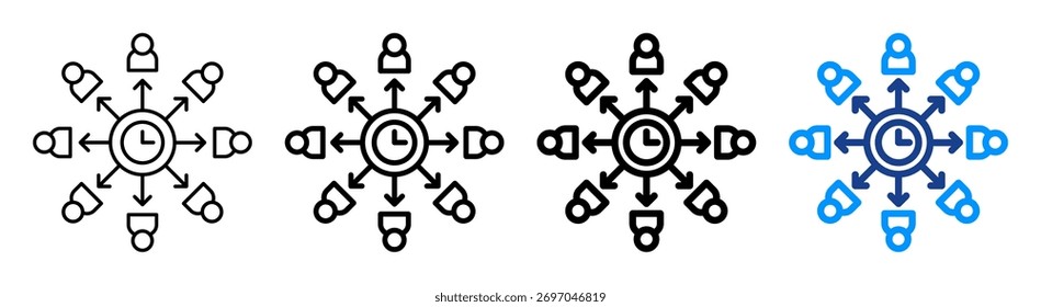 Capacity Planning Icon Different Outline Collection Set