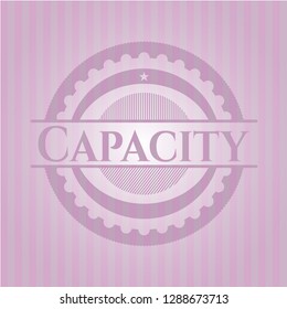 Capacity realistic pink emblem