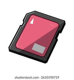 capacity sd card cartoon. speed class, format gigabyte, terabyte read capacity sd card sign. isolated symbol vector illustration