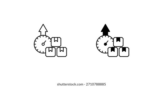 Icono de conjunto de capacidad con Vector de fondo blanco ilustración de stock