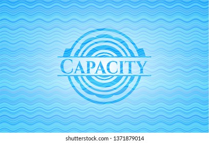 Capacity water concept badge background.