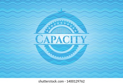 Capacity water wave emblem. Vector Illustration. Detailed.