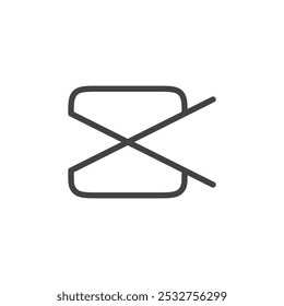 Capcut icon Thin outline art symbol