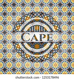 Cape arabic badge. Arabesque decoration.