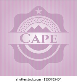 Cape badge with pink background