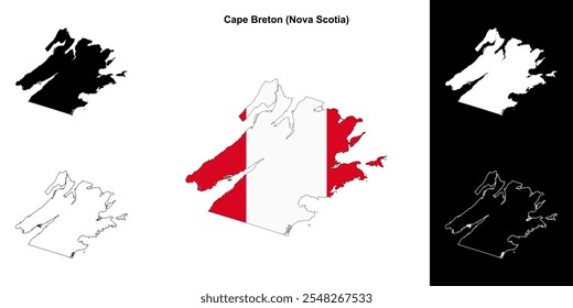 Cape Breton county (Nova Scotia) outline map set