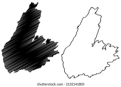 Cape Breton Island (Canada, North America, Nova Scotia Province) Map Vector Illustration, Scribble Sketch Cape Breton Map