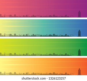 Cape Canaveral Multiple Color Gradient Skyline Banner