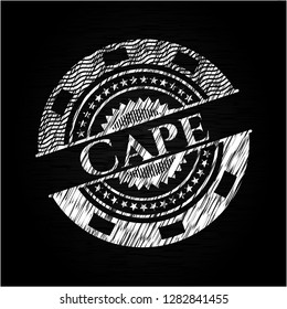Cape chalkboard emblem on black board
