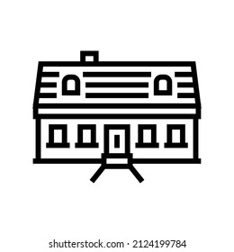 cape cod house line icon vector. cape cod house sign. isolated contour symbol black illustration