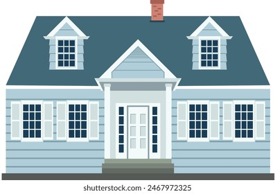 cape cod house vector illustration
