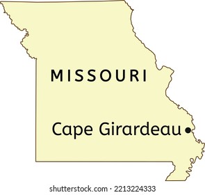 Cape Girardeau city location on Missouri map