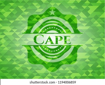 Cape green emblem with mosaic background