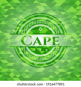 Cape green emblem with mosaic background. Vector Illustration. Detailed. 