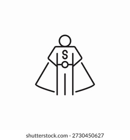 cape hero icon sign vector