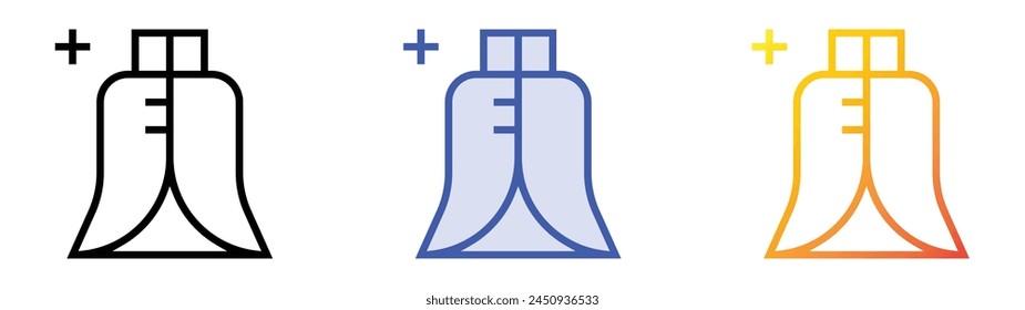 cape icon. Linear, Blue Fill and Gradient Style Design Isolated On White Background
