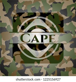Cape on camouflage texture