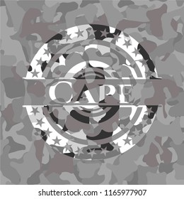 Cape on grey camo pattern