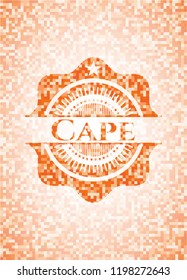 Cape orange mosaic emblem with background