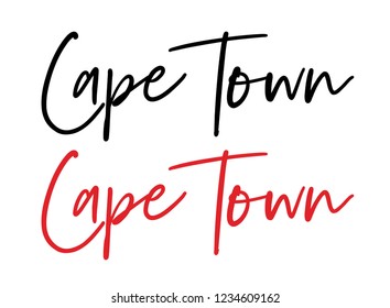 Cape Town calligraphy vector quote