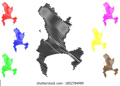 Cape Town City (Republic of South Africa, RSA, Western Cape Province) map vector illustration, scribble sketch City of Cape Town map