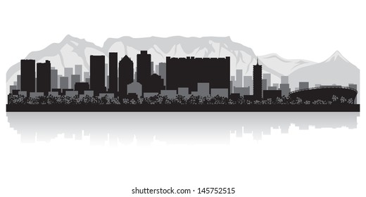 Cape Town City Skyline Silhouette Vector Illustration