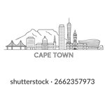 Cape Town city skyline vector on white background
Vector line city skyline