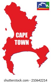 Cape Town Map With Flag