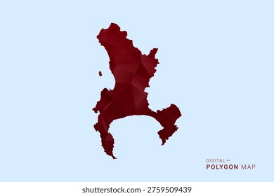Cape Town Map - Low poly polygon map in deep red gradient on light blue background, modern minimal geometric design, vector illustration with faceted triangulated style.